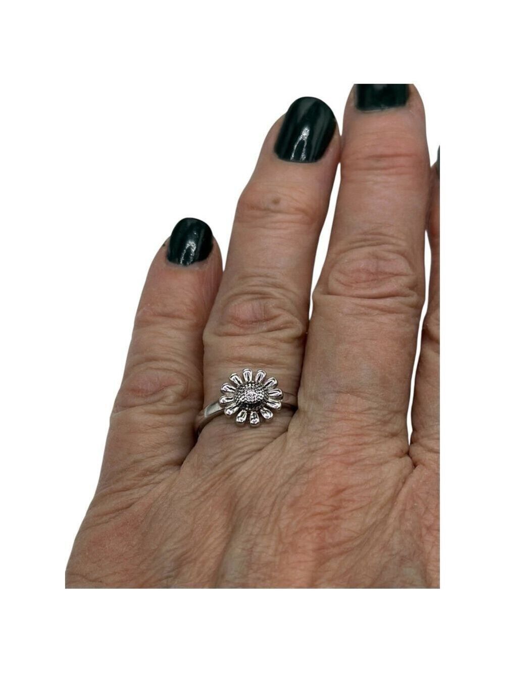 925 Sterling Silver Sunflower Ring Womens 7 Biker Hippie Flower Summer Daisy NWT - Picture 4 of 13